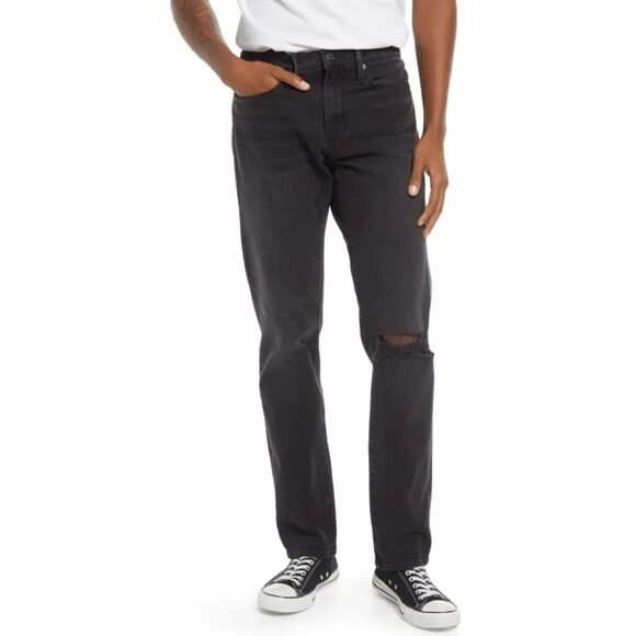NWT Frame Black L'Homme Skinny Jeans in Vaporize Rips Mens Waist Size 32 - Picture 1 of 13